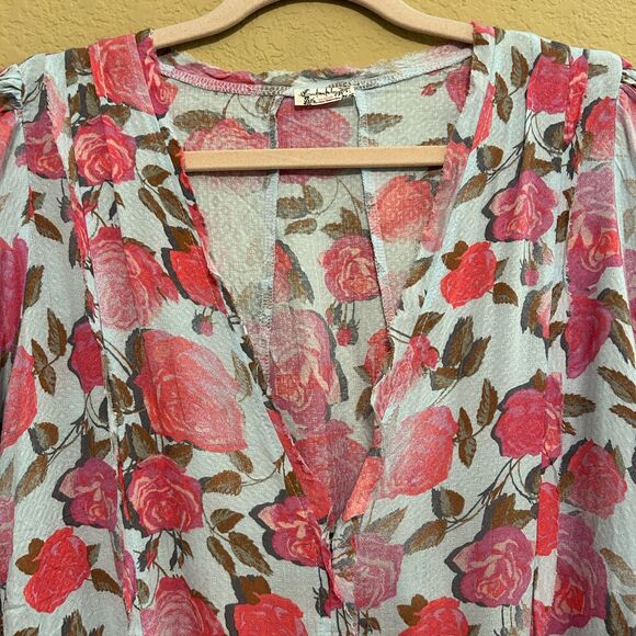 Intimately Free People Everything's Rosy Bodysuit Womens Small Pink Floral Boho - Picture 5 of 8